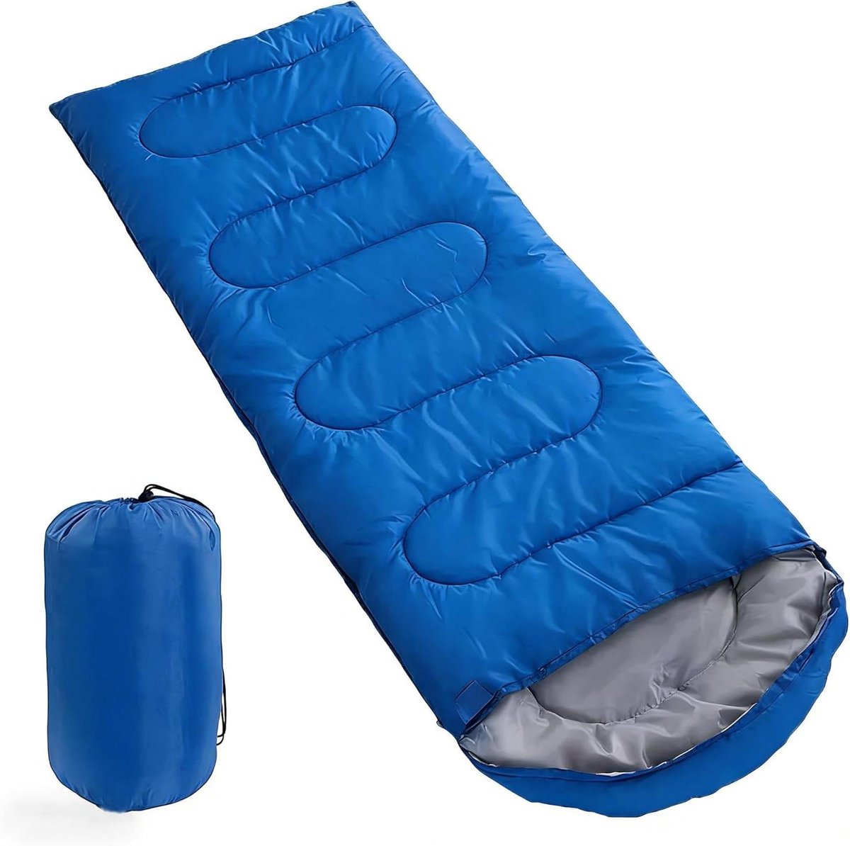Slaapzak 4 seizoenen - Kampeerslaapzak Outdoor - Kamperen en Reizen - Waterdicht en Ademend - 210x75 cm - Lichtblauw