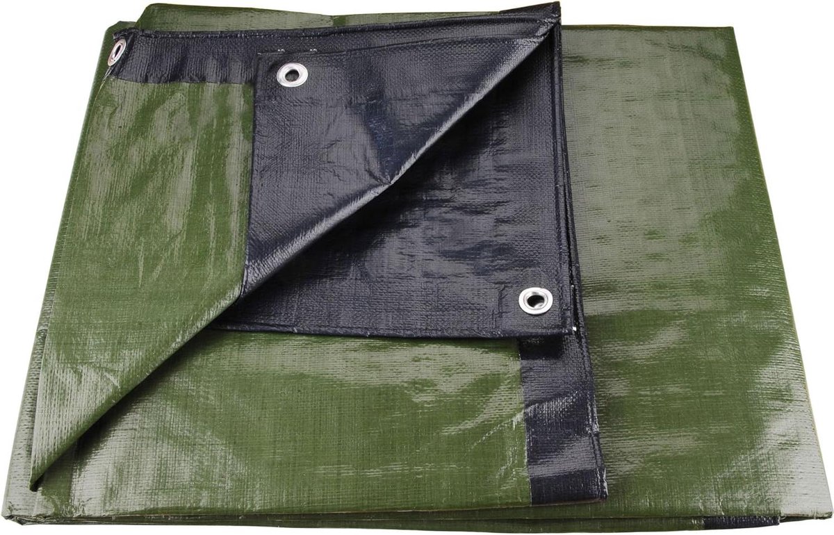 Waterdicht PE Zeildoek - Zwaar Dekzeil - Bescherming Buiten - UV-Bestendig - 2x3 Meter - Blauw Groen