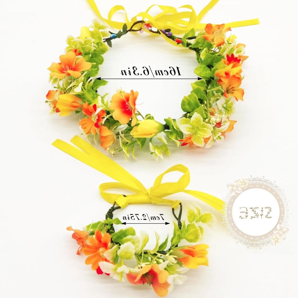 Bloemenkrans Hoofdband - Bloemen kroon haarband - Bruiloft festival haar - Handgemaakt realistisch ontwerp - Verstelbaar - Multicolor