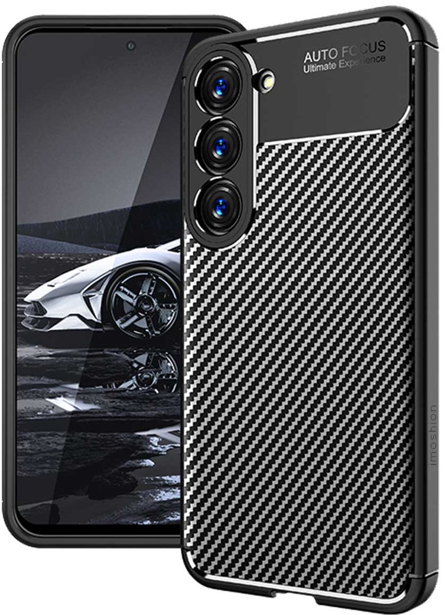 imoshion Hoesje - Geschikt voor Samsung Galaxy S23 Plus - Carbon Softcase Backcover - Zwart