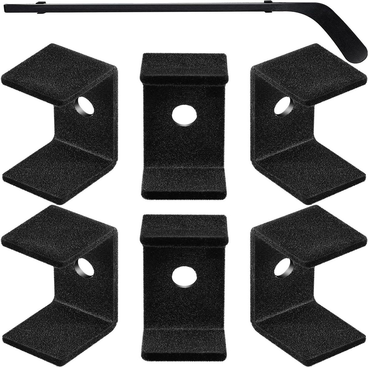Hockeystick Displayhouder - Hanger Muurbevestiging - Sportartikelen Opslag - Eenvoudige Stijl - 6 stuks - Zwart