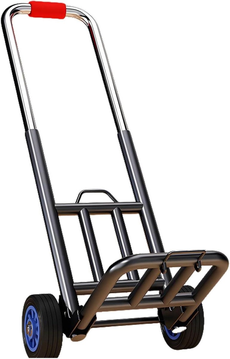 Opvouwbare Steekwagen - Dolly Kar - Bagage Vervoeren - Snel Opvouwbaar - 3 Elastische Touwen - Zwart