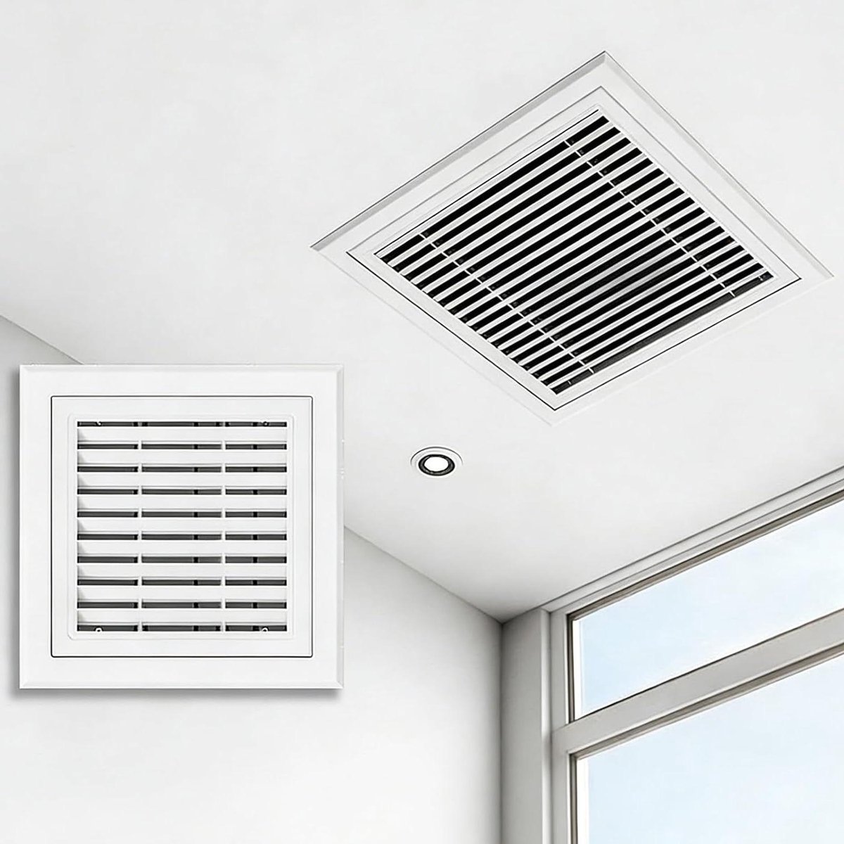 Ventilatierooster - Afdekplaat Muur - Luchtcirculatie Verbeteren - Roestbestendige Aluminiumlegering - 35x35cm - Wit