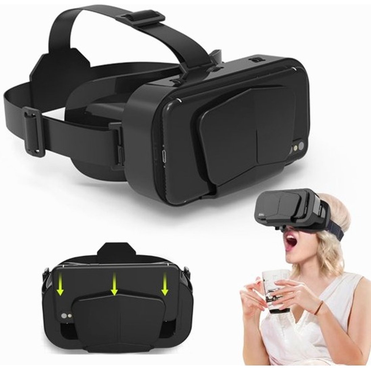 VR Headset - Zwart - 20x20x12cm