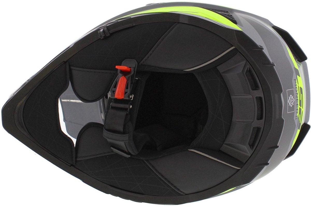 LS2 MX702 Pioneer II Namib Mat Grijs Fluo Geel Adventure Helm - Maat XL - Helm – foto 4