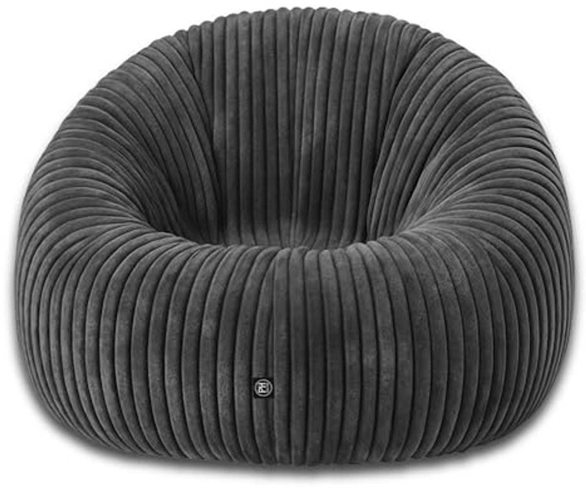 Corduroy Zitzak - Beanbag Zetel - Ontspannen Zitten - 2-in-1 Comfort - Diameter 155 cm - Grafietgrijs