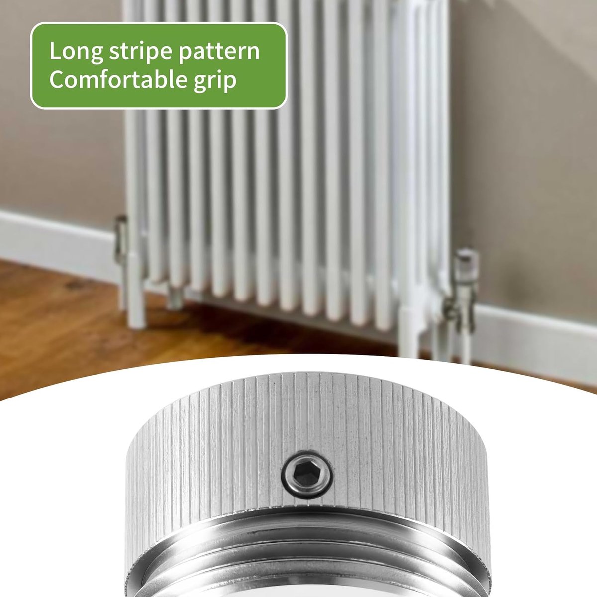 Radiatorklep adapter - Thermostaat ventiel - Verwarming regelen - Roestvrij staal 304 - 12 x 8 x 2 cm - Wit