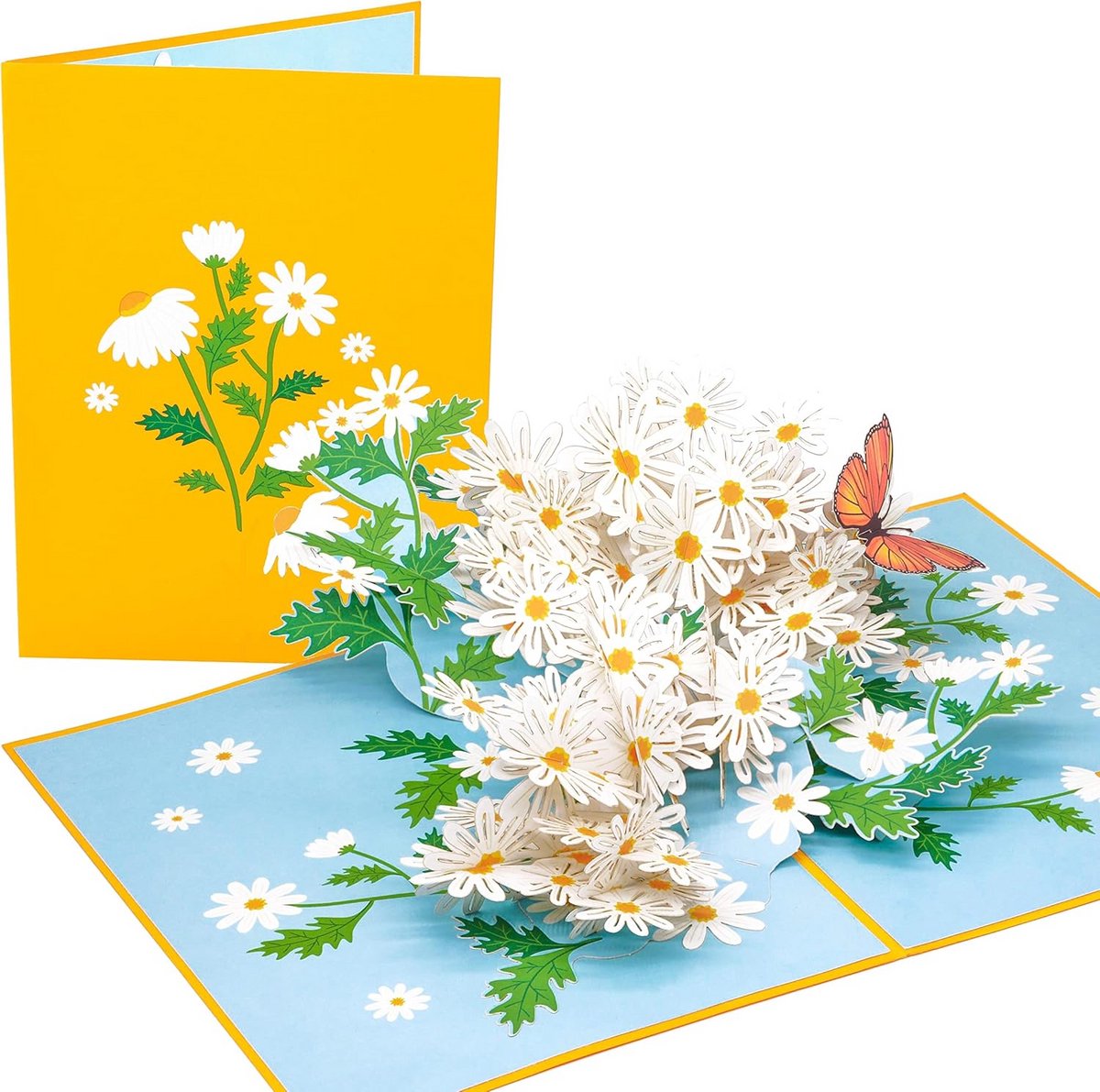 Pop-up Kaart - Wenskaart 3D - Verjaardag Vieren - Handgemaakt Papierkunst - 6 x 7.5 Inch - Groen Rood Blauw
