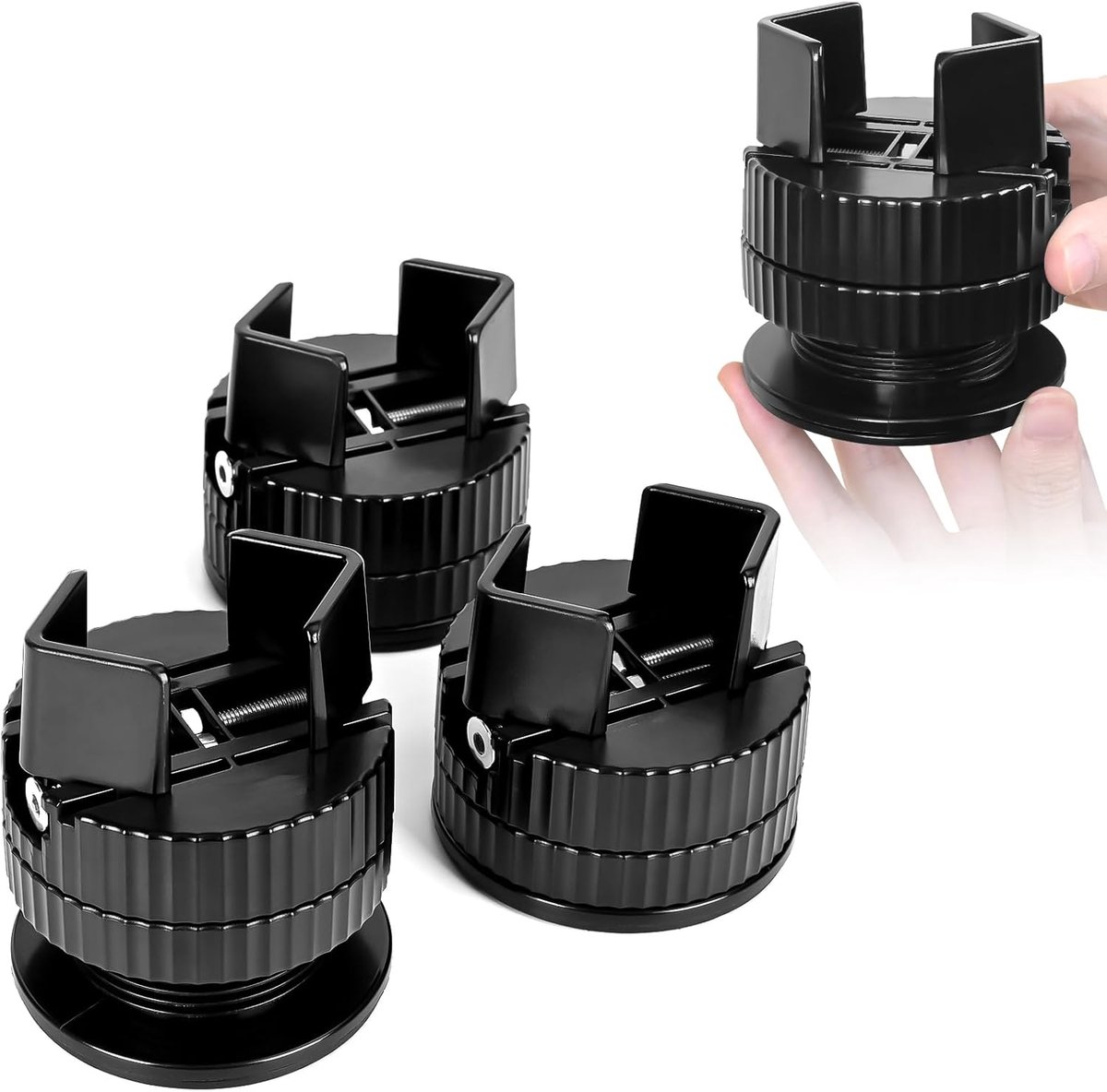 Meubelpoot Verhogers - Verstelbare Poten - Meubels Verhogen - Antislip Rubber - 4 Stuks - Zwart