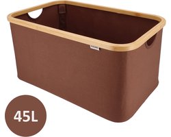 KROMS Wasmand opvouwbaar - Bruin - 45L - Laundry basket - Heupwasmand - Opvouwbare wasmand - Opbergmand