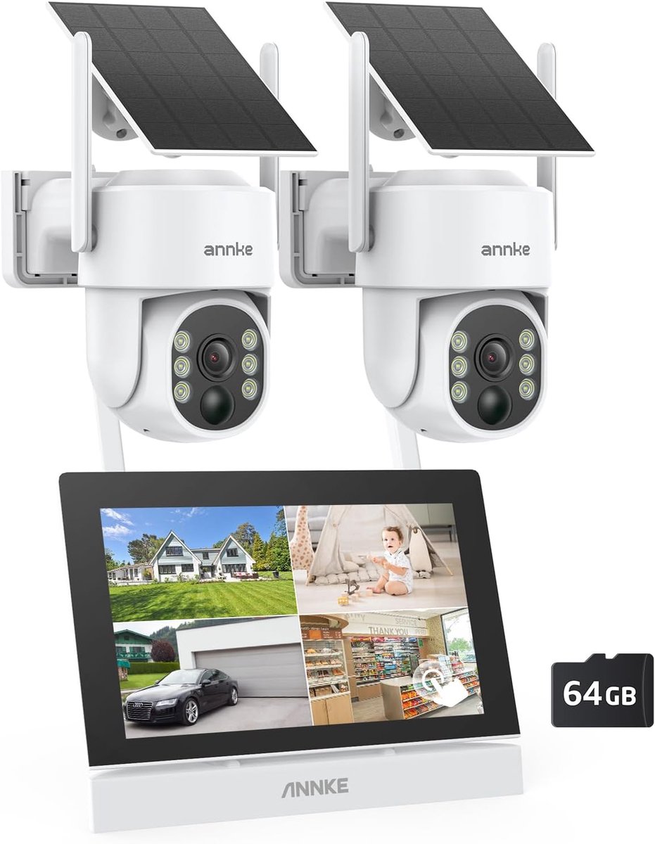 Bewaakcamera Set - Beveiligingscamera Systeem - Huis Beveiligen - Draadloos met Monitor - 4MP 4 Camera - Wit