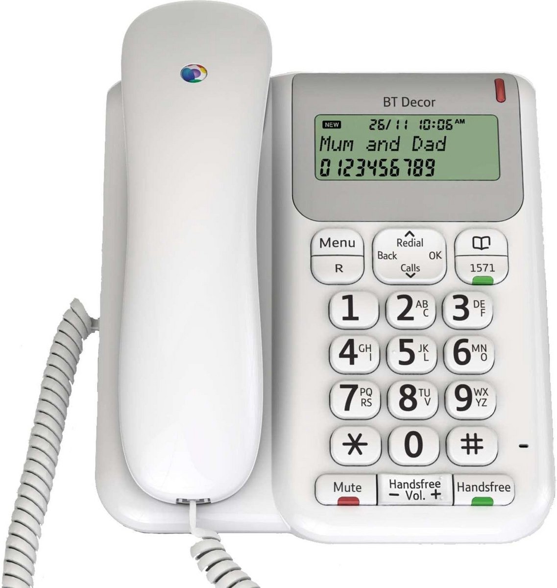 Telefoon met snoer - Vaste telefoon - Thuisgebruik - Compatibel met hoortoestellen - 50 contacten - Wit