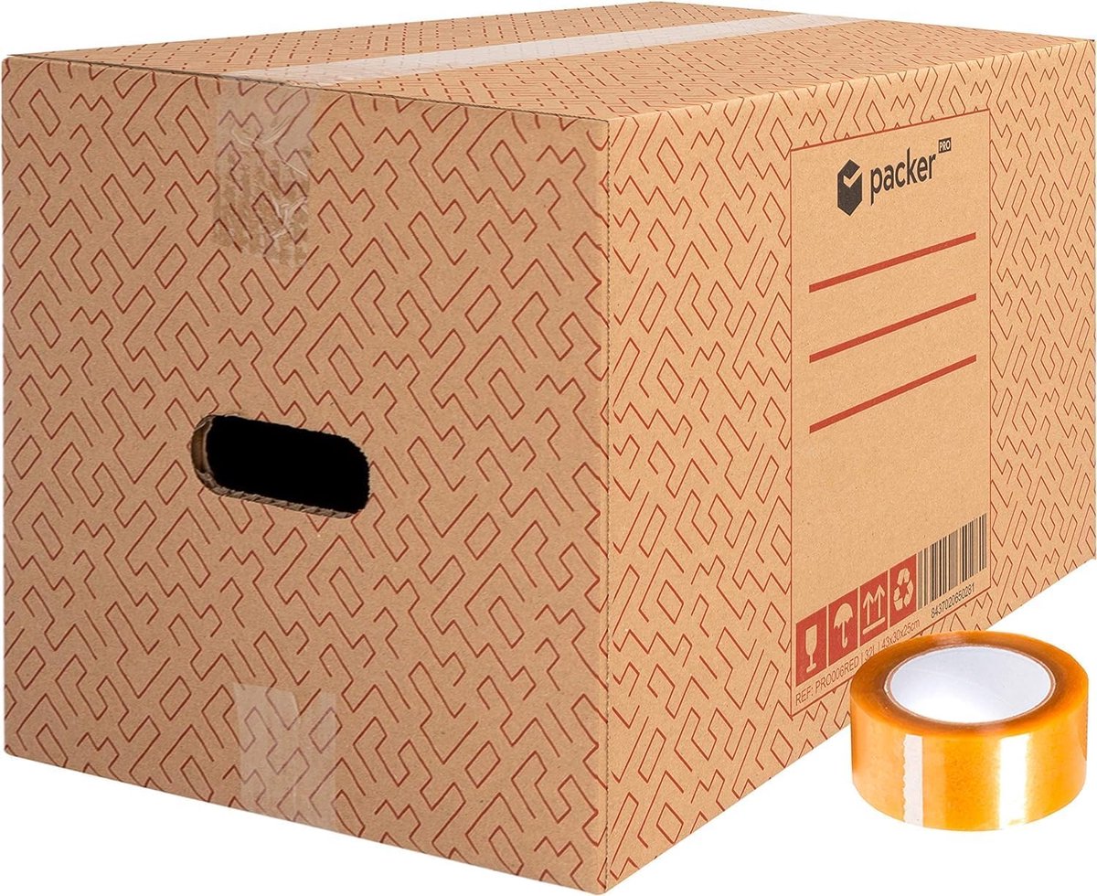 Verhuisdozen Opslagdozen - Verpakkingsdozen - Spullen Verhuizen - Met Handgrepen - 10 Stuks 43cm - Bruin