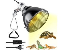 Verwarmingslamp Terrarium - Reptielenlamp Warmte - Ideale Temperatuur Creëren - 360 Graden Flexibel - 14 x 12 cm - Zwart