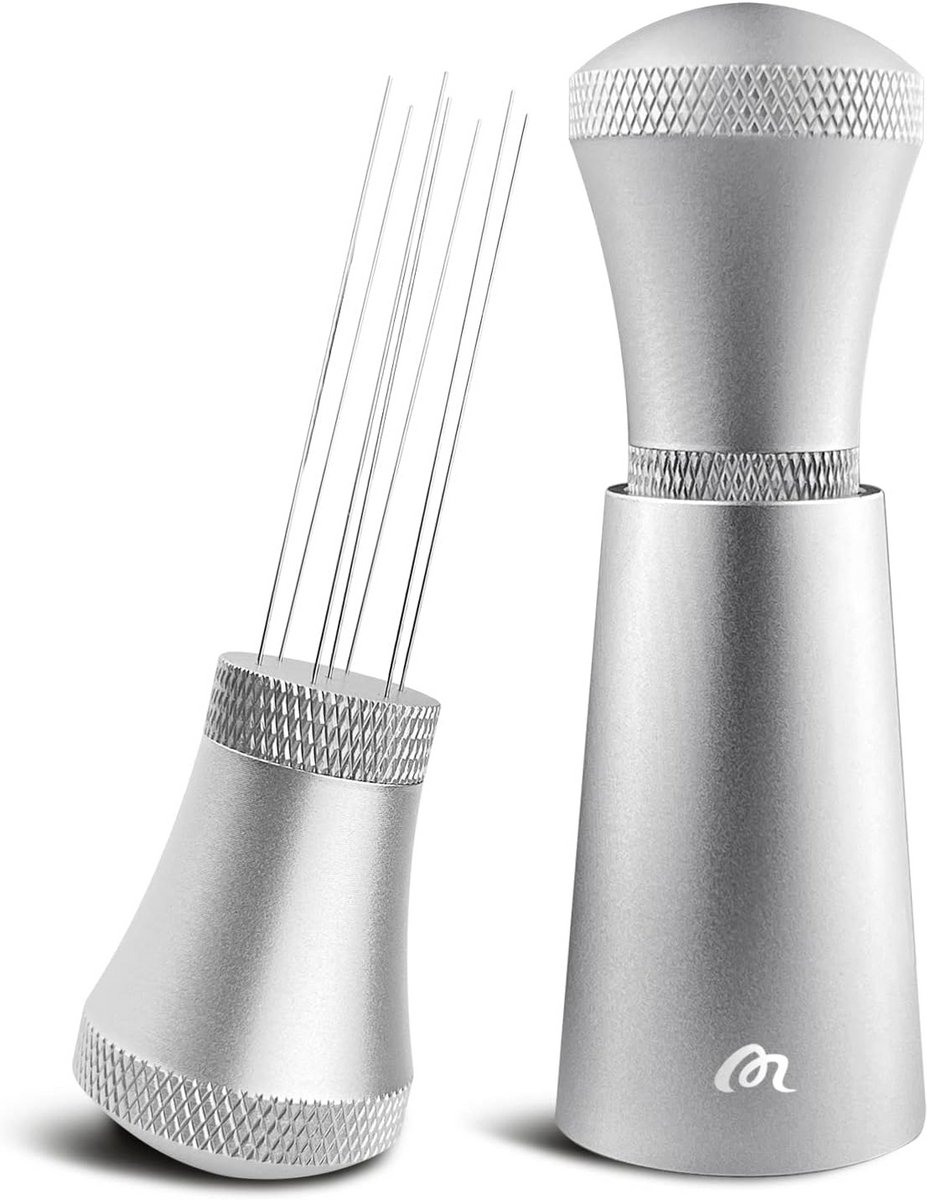 Koffie Naaldverdeler Espresso Tool Betere Espresso Maken Verwijderbare Naalden 13 cm Lengte Zilver