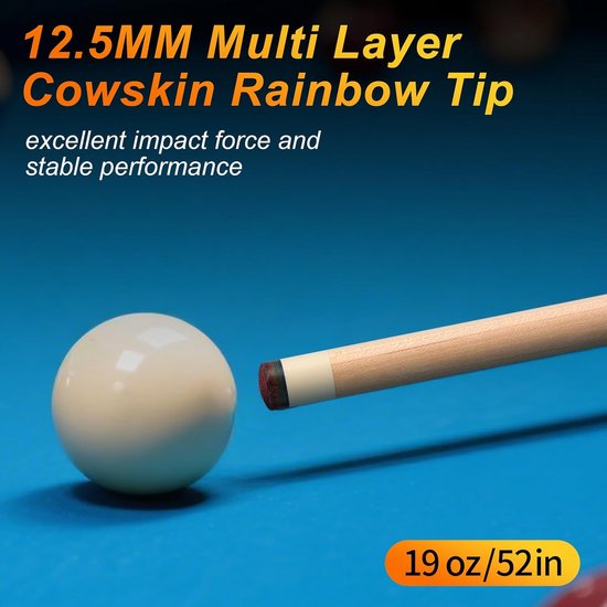 Pool Keu - Biljart Keu - Pool Spelen - Canadees Esdoornhout - 58 Inch - Oranje — afbeelding 2