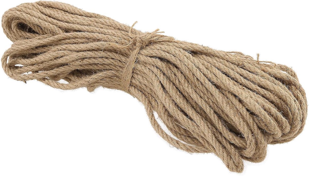 Natuurlijk Jute Touw - Hennep Touw - Tuin Decoratie - Sterk En Buigzaam - 10 mm x 50 m - Bruin