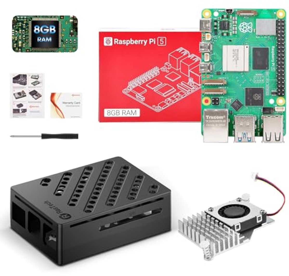 Mini Computer Kit - Single Board Computer - Innovatieve Projecten - Actieve Koeler Inbegrepen - 8GB RAM - Zwart