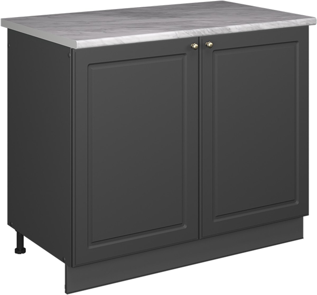 Vicco Wastafelkast Fame-Line, Anthrazit-Gold Landhaus/Antraciet, 100 cm, WB Marmer Anthrazit-Gold landelijk/Antraciet