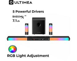 Innovastore Soundbar – Surround Soundbar – 2 Surround Speakers – Subwoofer – TV-geluidssysteem – RGB-verlichting – Smart tv