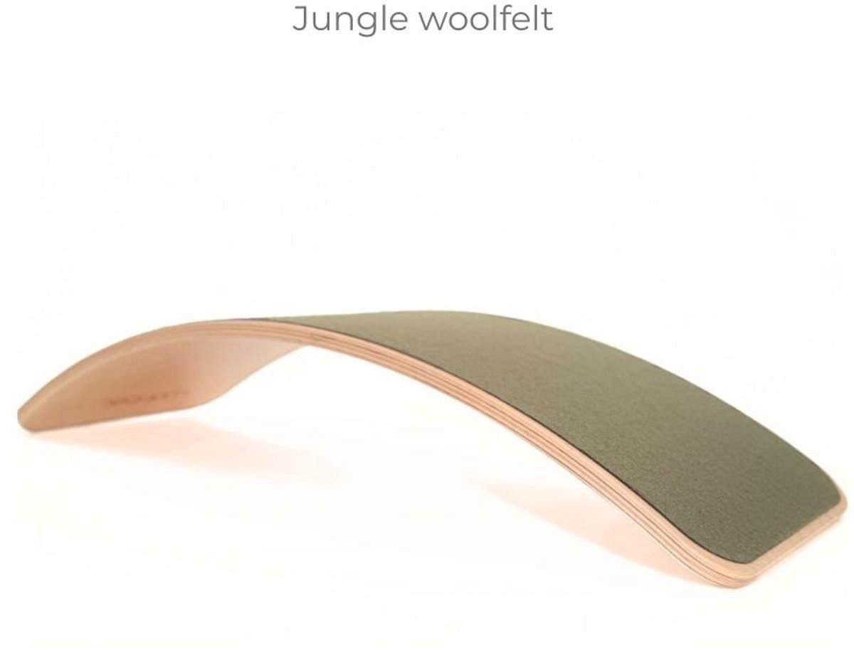 Wobbel Original Balansbord Kind & Gezin - Houten Balance Board (2-14 jr) - Wolvilt Jungle - FSC Beukenhout - 87 cm - Het Origineel Sinds 2015