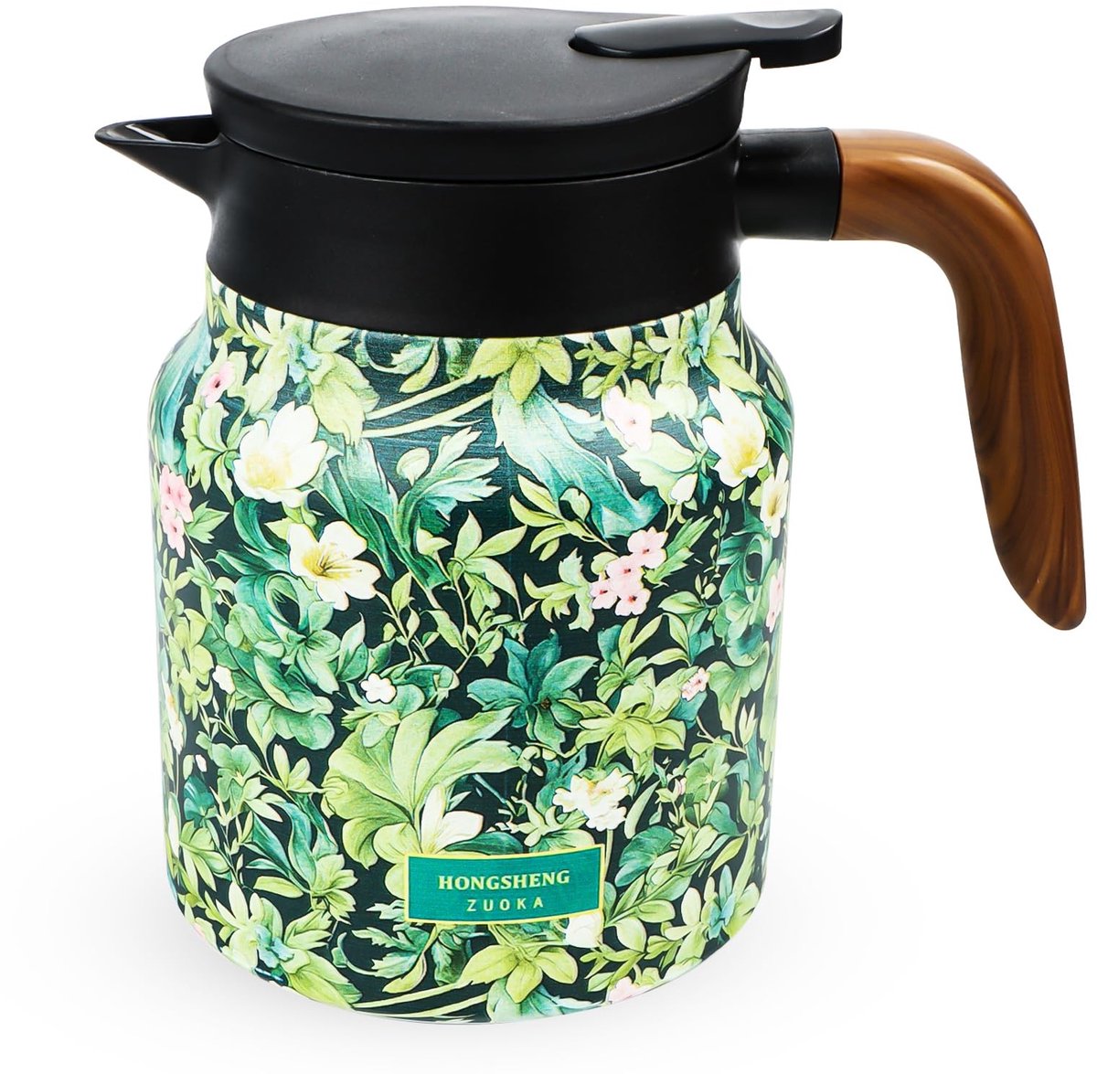 Dailygoods- Thee-thermoskan 1000 ml - Vintage Bloemenpatroon - Roestvrij Staal - Geïntegreerd Thee-ei - Duurzaam en Hygiënisch - Eenvoudige Reiniging - Theepot