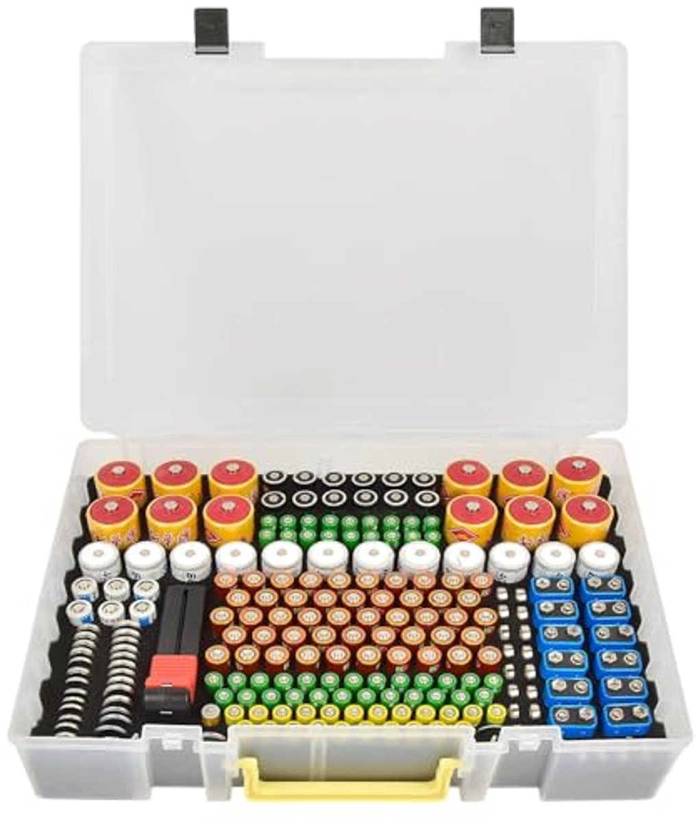 Batterij Opbergdoos - Batterij Koffer - Batterijen Organiseren - Met Batterijtester - Tot 225 Batterijen - Blauw