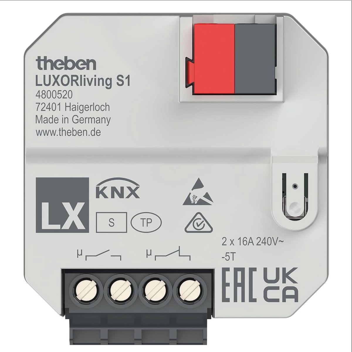 Schakelactor Inbouw - Smart Home Module - Automatisering Thuis - 2 Binaire Ingangen - 3.2 x 4.5 cm - Wit