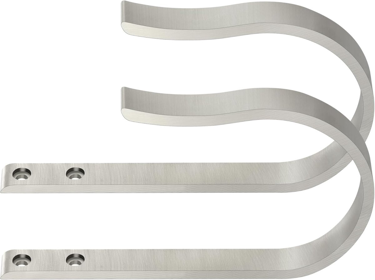 Gordijn Haken - Tiebacks U-vorm - Venster Decoratie - Massief Aluminium - 2 Stuks - Gebors