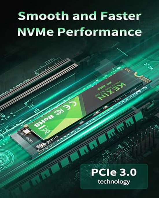 Interne SSD - Solid State Drive - Computer Versnellen - NVMe PCIe 3.0 - 256 GB - Zwart — afbeelding 2