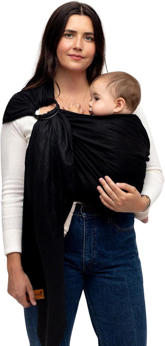 Draagzak met ringband - Draagdoek baby - Baby dragen - Heupgezond gecertificeerd - 90 inch - Raven Rose Goud