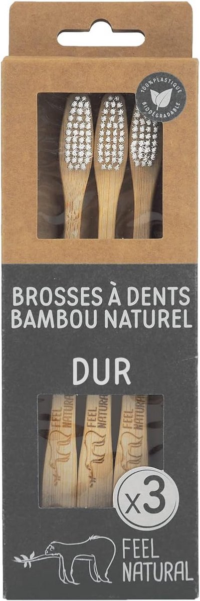 Tandenborstels Bamboe - Duurzame Mondverzorging - Dagelijkse Hygiëne - Biologisch Afbreekbaar - 3 Stuks - Natuurlijk