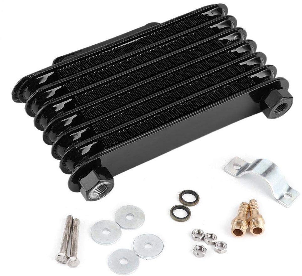 Dailygoods- Oliekoeler 7 Rijen - Universele Motor - Geschikt voor 125-250CC - Eenvoudige Installatie - Vermindert Slijtage - Grote Oliestroom - Motoroliekoeler