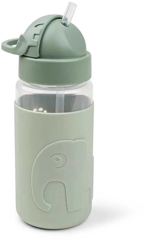 Done by deer easy-grip siliconen drinkbeker met rietje Elphee - groen van Done by Deer — afbeelding 2
