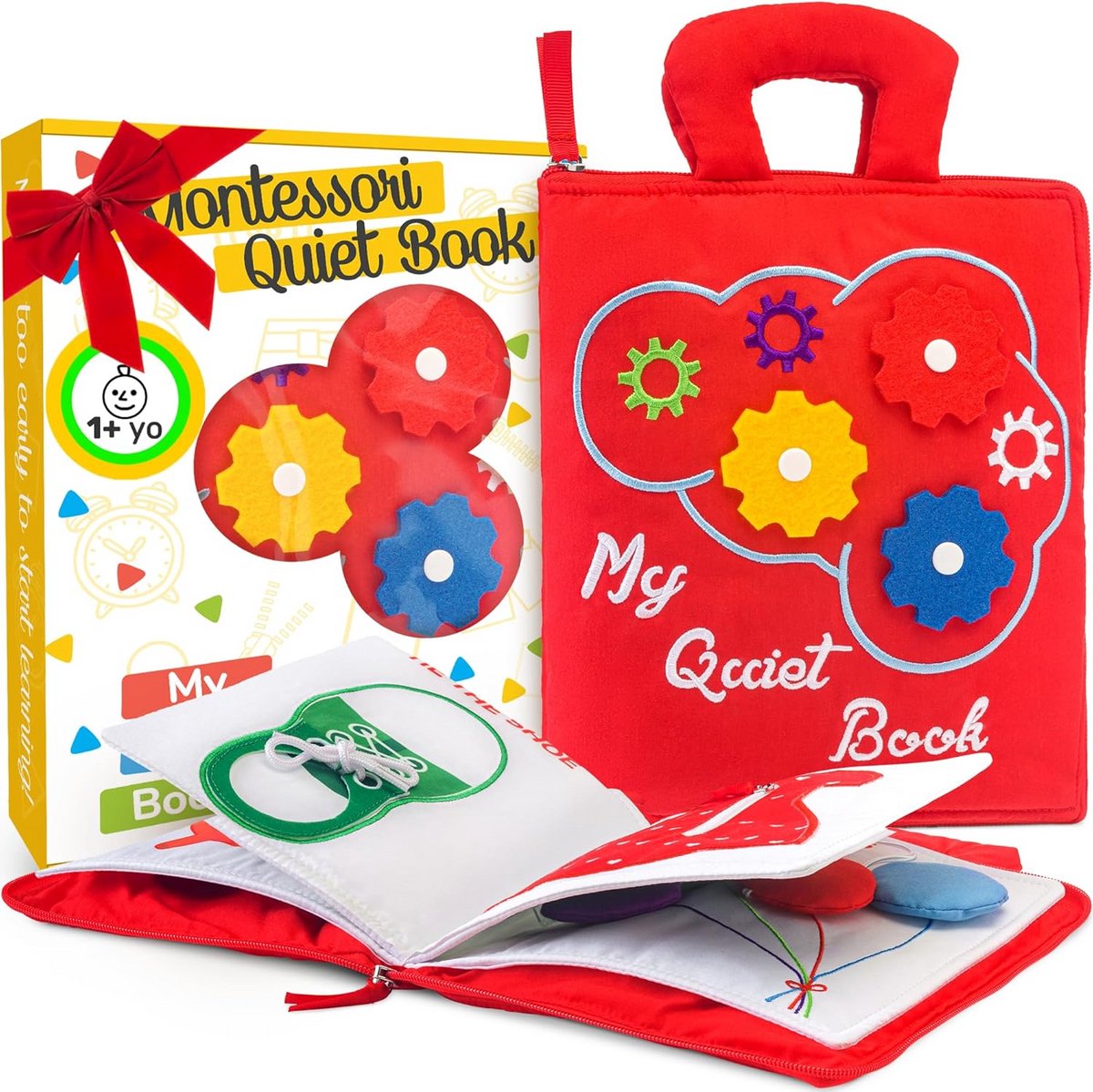 Rustig Boek - Activiteitenboek Peuters - Leren Spelen - 9 Montessori Activiteiten - 25 x 20 cm - Groen