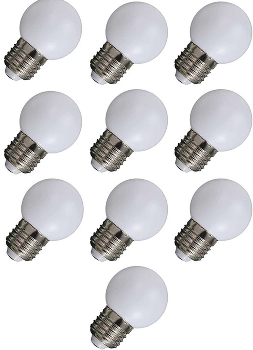 Set 10 stuks matte led lampen warm wit - 2W- 2700K - E27