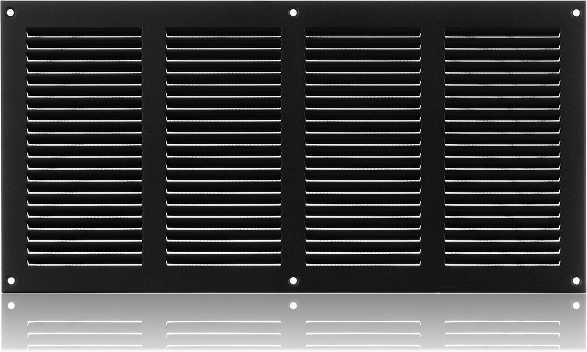Ventilatie Rooster - Metaal Afdekking - Luchtstroom Reguleren - Met Hor - 40x20 cm - Antraciet