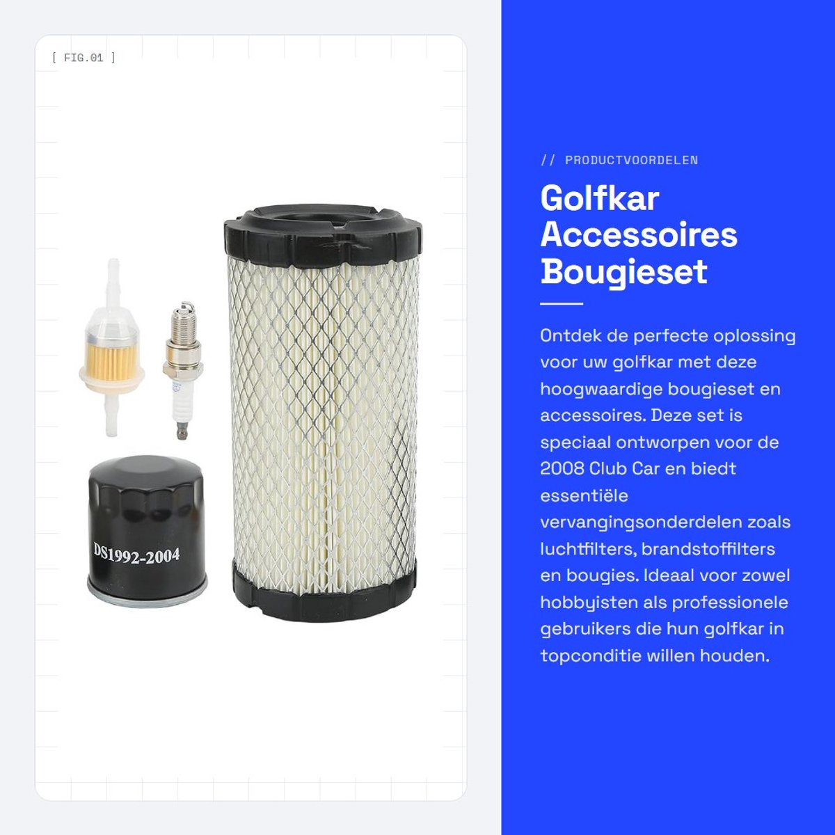 Dailygoods- Bougie Vervanging 28463G01 - Bougieset - Bougies - Golfkar Accessoires - Luchtfilter - Brandstof- en Oliefilter - Spark Plug
