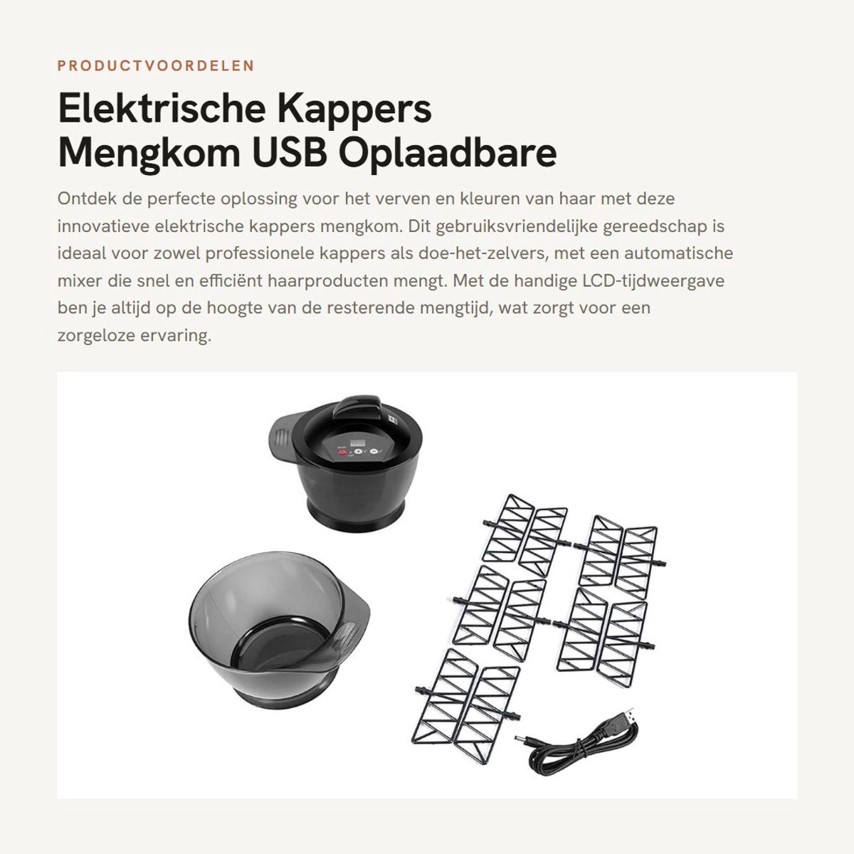 Dailygoods - Elektrische Kappers Mengkom - USB Oplaadbare Mixer - LCD Tijdweergave - Haarcrème Mengkom - Kapsalon Gereedschap - DIY Haarkleur