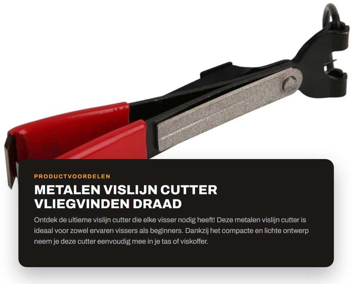 Dailygoods- Vislijn Cutter Klein Formaat - Metaal - Lichtgewicht - Duurzaam - Snelle Knoop Tool - Met Slijpnaaldsteen - Vislijnsnijder