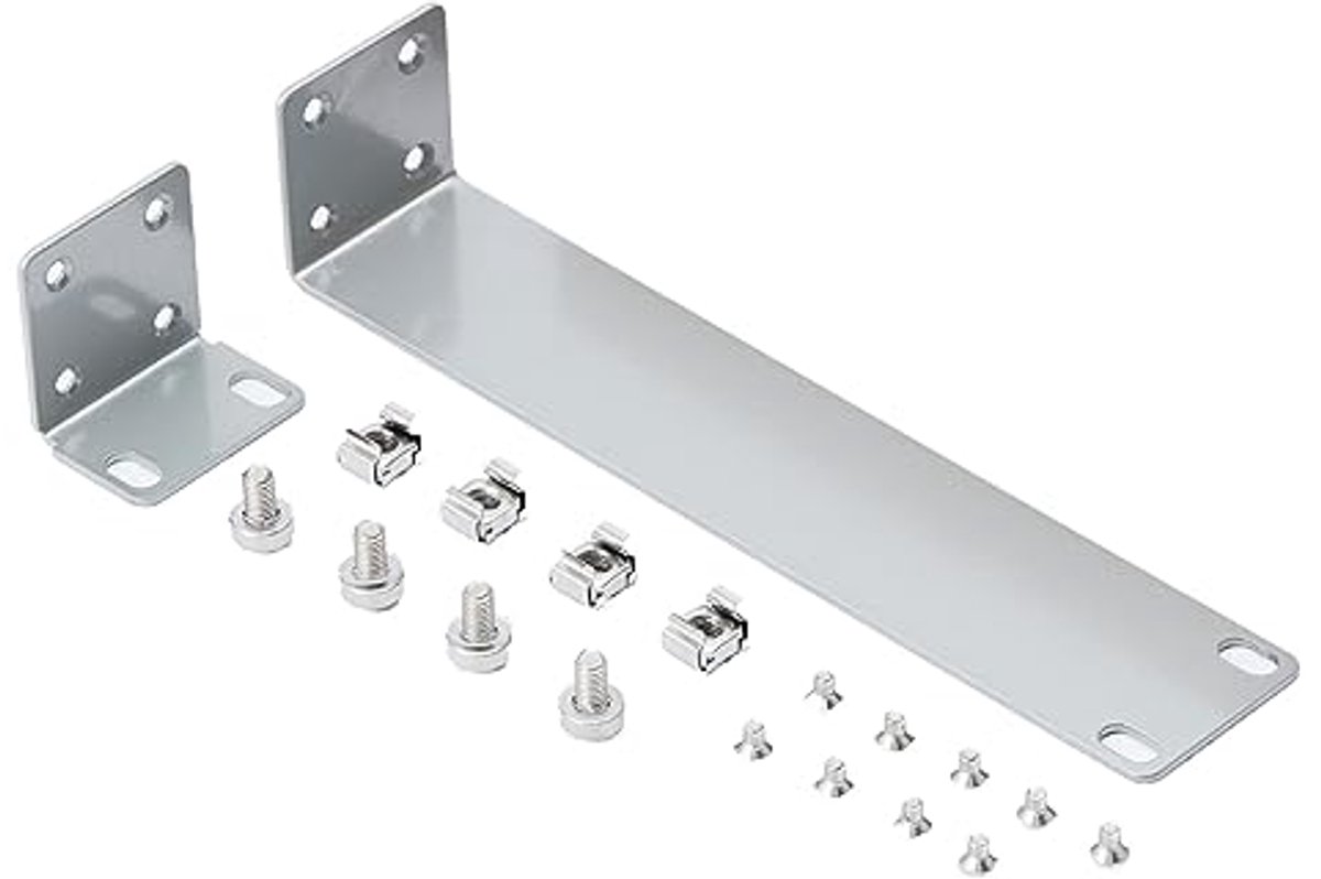 Rack Mount Kit - Montage Beugels - Netwerkapparatuur Organiseren - Robuust Metaal - 1U Hoogte - Zilver