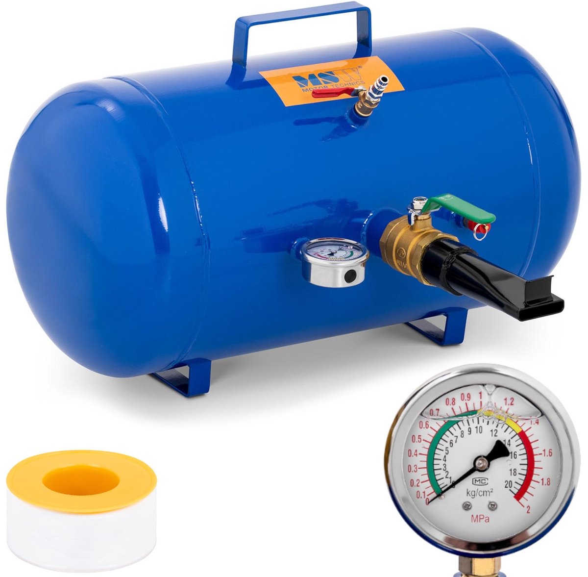 Bol.com MSW Serie - Compressor - 6-8 bar - Met Manometer - 38,5 Liter aanbieding