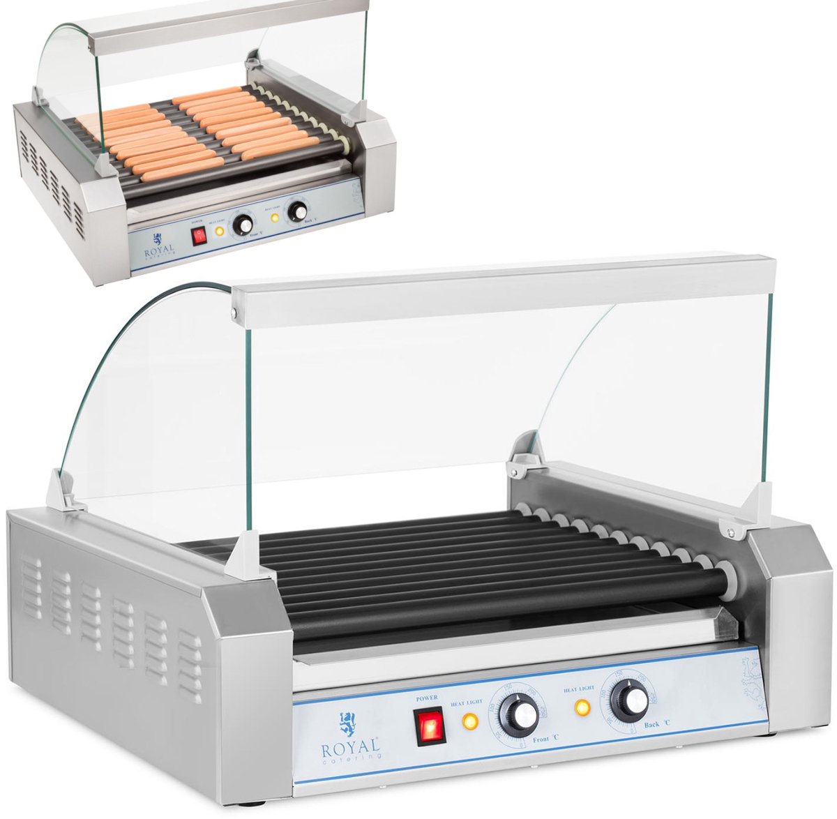 Hotdog Grill - 11 rollers - Teflon - Royal Catering
