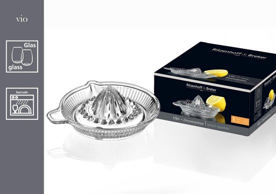 Citruspers van Glas - Sap Pers - Vers Sap Maken - Praktische Tuit - 50 ml - Transparant — afbeelding 4