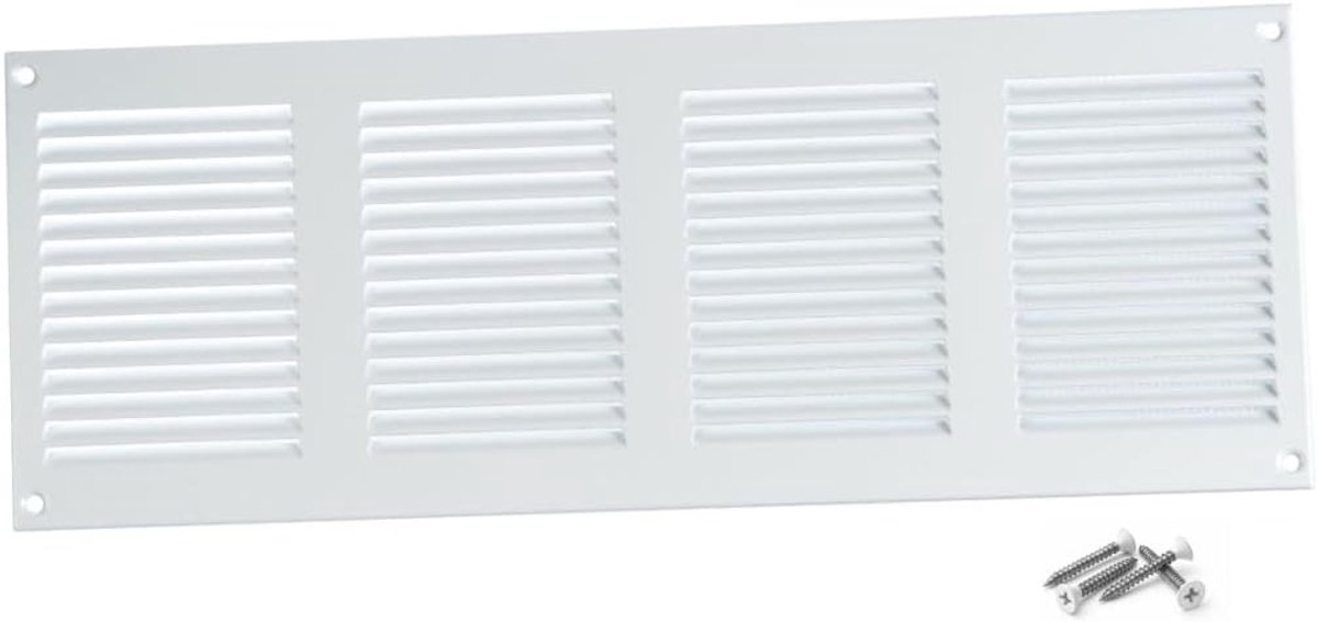 Ventilatierooster - Afvoerluchtrooster - Binnenklimaat Verbeteren - Met Insectenbescherming - 400 x 150 mm - Wit