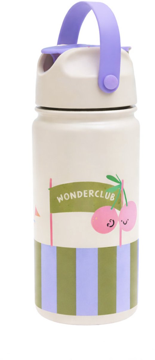 The Cotton Cloud Geïsoleerde roestvrijstalen drinkfles Cherry Pop