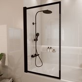 Lomazoo Badwand Salvador - 80 X 140 Cm - Zwart - Nano Coating Anti-kalk - Draaibaar - Helder Glas