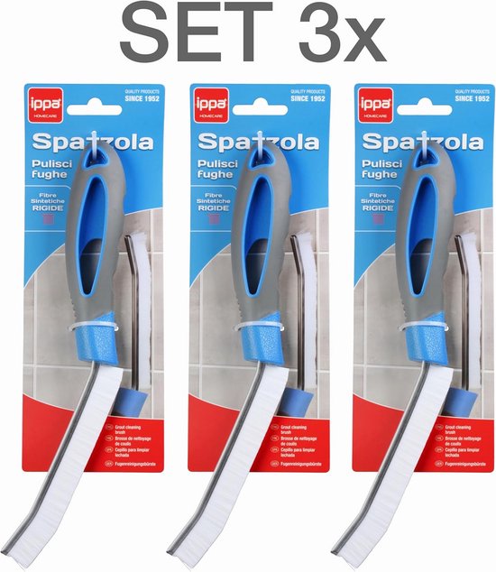 Voegenborstel Set - Tegelreiniger Borstel - Diepe Reiniging - Ergonomische Handgreep - 3 Stuks - Grijs — afbeelding 4