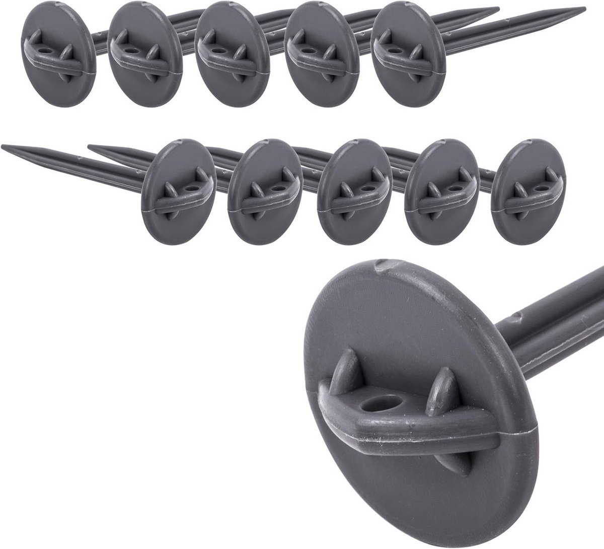 Kunststof Spijkers - Tentharingen Grondzeil - Tent Opzetten - Set van 10 - 9 cm Lengte - Zwart
