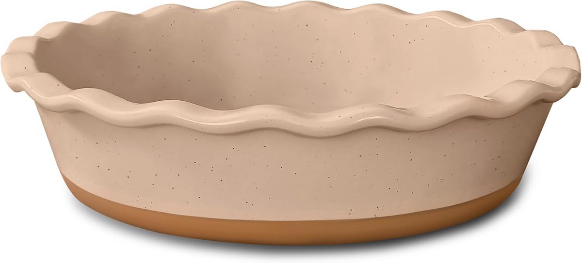 Keramische taartvorm - Diepe taartschotel - Taarten bakken - Sterke Paladin klei - 23 cm diameter - Wit